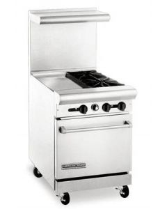 American Range AR12G-2B 24" Heavy Duty Gas Range with 12" Griddle & 2 Burners