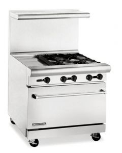 American Range ARW36-12FT-4B 36" Heavy Duty Gas Range 32" Oven with 12" French Top & 4 Burners