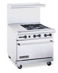 American Range ARW36-12G-4B 36" Heavy Duty Gas Range 32" Oven with 12" Griddle & 4 Burners