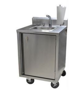 BK Resources MHS-2424-H-JET Portable Hand Sink with Soap Dispenser and Electric Sensor Hot Water Faucet
