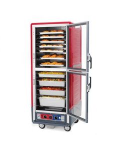 Metro C539-HDC-U C5 3 Series Heated Holding Cabinet with Clear Dutch Doors - Red