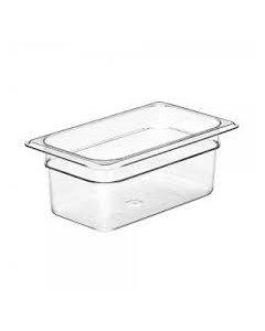 Cambro 44CW Food Pan - Camwear - Polycarbonate - Clear - 1/4 Size  Case Pack 6