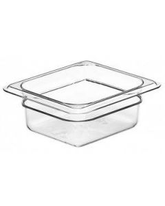 Cambro 62CW Food Pan - Camwear - Polycarbonate - Clear - 1/6 Size  Case Pack 6