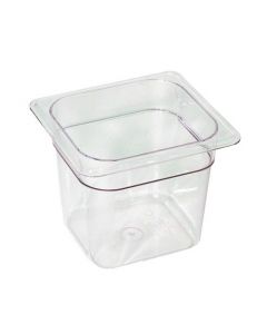Cambro 66CW Food Pan - Camwear - Polycarbonate - Clear - 1/6 Size