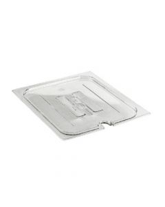 Cambro 10CWCHN Food Pan Lid - Camwear - Polycarbonate - Clear - Notched Cover with Handle