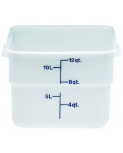 12 Qt Cambro Food Storage Container - Square - Camwear -- Poly - White - 12SFSP