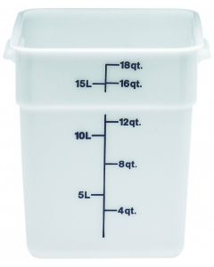 18 Qt Cambro Food Storage Container - Square - Camwear -- Poly - White - 18SFSP