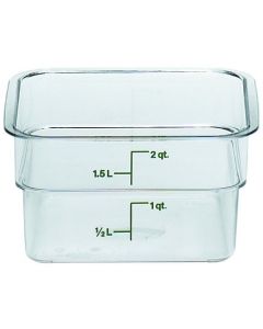 2 Qt Cambro Food Storage Container Square Camwear -Poly-Clear -2SFSCW