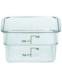 2 Qt Cambro Food Storage Container Square Camwear -Poly-Clear -2SFSCW