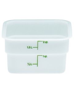 2 Qt Cambro Food Storage Container - Square - Camwear -- Poly - White - 2SFSP