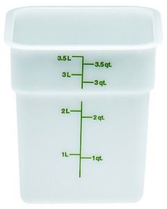 4 Qt Cambro Food Storage Container - Square - Camwear -- Poly - White - 4SFSP