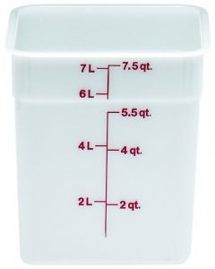 8 Qt Cambro Food Storage Container - Square - Camwear -- Poly - White - 8SFSP