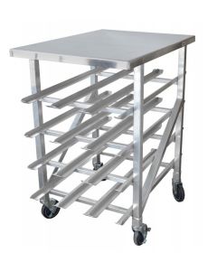 Omcan Can Rack, 4 Layers All Welded With Casters