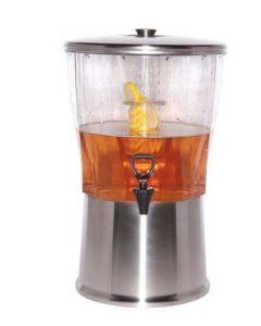 Service Ideas CBDRT5SS 5 gal Beverage Dispenser with Lid & Removable Infuser Tube Spigot BPA Free