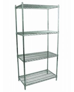 Zanduco Heavy Duty Commercial Chrome Shelf Set 24"  X 48"  Shelves & 72"  Posts With Levelers