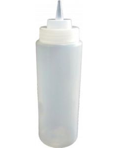 Omcan 24 oz Clear Wide Mouth Squeeze Bottle 6/Pack