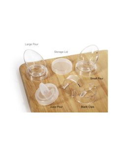 GET CLIPS-PLAIN-PC-CL Set of 8 Plain Salad Dressing Bottle Clips