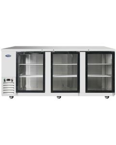 Atosa MBB90G 90" Glass 3 Door Back Bar Refrigerator