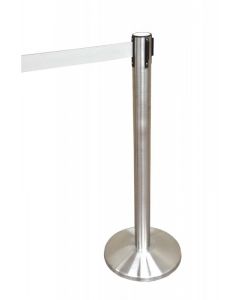 Omcan Crowd Control System, Stainless Steel, With Black Ribbon Band