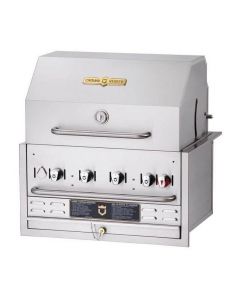 Crown Verity 30" Stainless Steel Built In Outdoor BBQ Grill/Charbroiler with Roll Dome Package Liquid Propane CV-BI-30PKG-LP