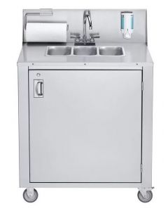 Crown Verity CV-PHS-3 Triple Bowl Hot/Cold Portable Hand Sink