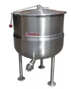 Crown Steam DL-20 Stationary Direct Steam Kettle, Legs 2/3 Jacketed, 20 gallon