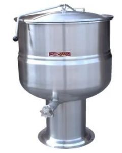 Crown Steam DP-20 Stationary Direct Steam Kettle, Pedestal 2/3 Jacketed, 20 gallon