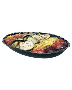 Cambro DP15110 3.25 Qt Oval Deli Platter 11-5/16 X 15-3/4 X 2-3/16" - Black