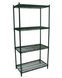 Zanduco Heavy Duty Commercial Epoxy Shelf Set (4) 24"  X 48"  Shelves & (4) 72"  Posts With Levelers