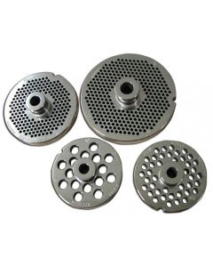Omcan European Style #32 stainless steel plate with hub, 8mm (5/16”) - one notch/ round