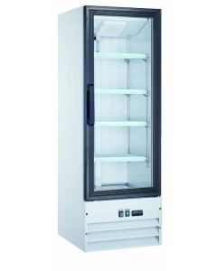 Zanduco 22" Single Door Glass Cooler - White 9.1 cu. Ft.