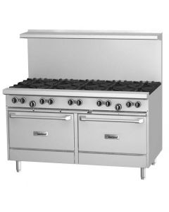 Garland G60-10RR G Series 60" Gas Restaurant Range with 10 Burners and 2 Ovens - 406,000 BTU