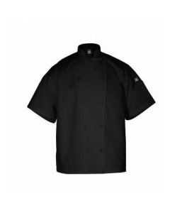 Chef Revival Knife & Steel B™Short Sleeve Chef Jacket,PC-Blend,Black J005BK