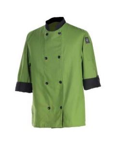 Chef Revival Crew Fresh Jacket, Mint/BK Trim, 3/4 Sleeve, PC-Blend J134MT