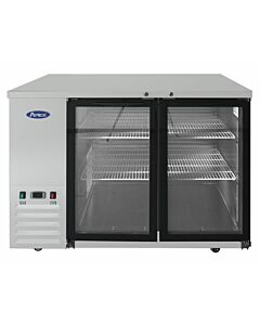 Atosa MBB48GGR 48" Glass Two Door Back Bar Refrigerator