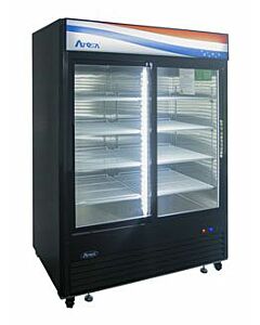 Atosa MCF8727GR 54" Bottom Mount Two Glass Door Reach In Merchandiser Refrigerator - Sliding Door