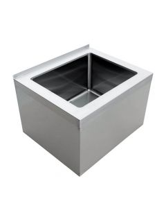 Omcan 20" x 16" x 12" Stainless Steel Floor Mop Sink 16 Gauge With Drain Basket