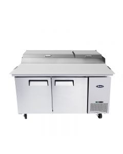Atosa MPF8202GR 67" Two Door Refrigerated Pizza Prep Table - 9 Pan