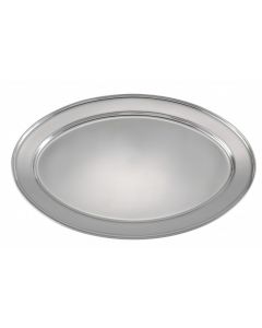 Winco Stainless Steel Heavy Oval Platter 21-3/4" X 14-1/2"  OPL-22