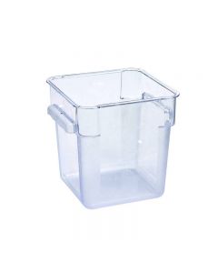 Zanduco 4 Qt. Clear Square Polycarbonate Food Storage Container