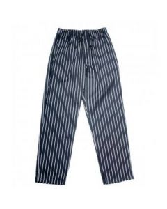 Chef Revival E-Z Fit Pants, White/Black Pin Stripe, Cotton P040WS