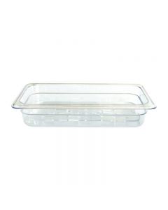 Omcan 1/3 Size Clear Polycarbonate Food Pan – 2 ½" Deep