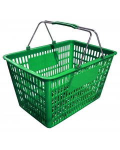 Omcan 18.75" X 11.5" Plastic Grocery Market Shopping Basket - Green