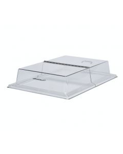 Cambro RD1220CWH135 Rectangular Display Dome Cover with Hinge 12" x 20" - Clear