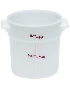 Cambro 1 Qt Food Storage Container - Round- Camwear -- Poly - White - RFS1