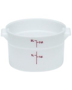 Cambro 2 Qt Food Storage Container - Round- Camwear -- Poly - White - RFS2