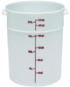 Cambro 22 Qt Food Storage Container - Round- Camwear -- Poly - White - RFS22