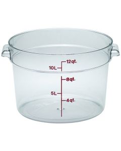 Cambro 12 Qt Food Storage Container - Round - Camwear - Polycarbonate - Clear - RFSCW12