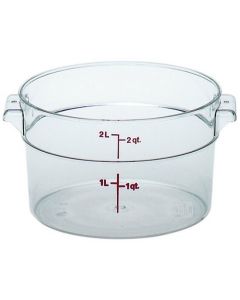 Cambro 2 Qt Food Storage Container - Round - Camwear - Polycarbonate - Clear - RFSCW2
