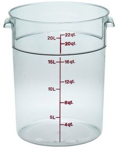 Cambro 22 Qt Food Storage Container - Round - Camwear - Polycarbonate - Clear - RFSCW22